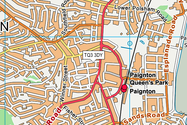 TQ3 3DY map - OS VectorMap District (Ordnance Survey)