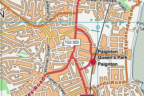 TQ3 3ED map - OS VectorMap District (Ordnance Survey)