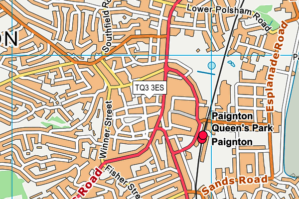 TQ3 3ES map - OS VectorMap District (Ordnance Survey)