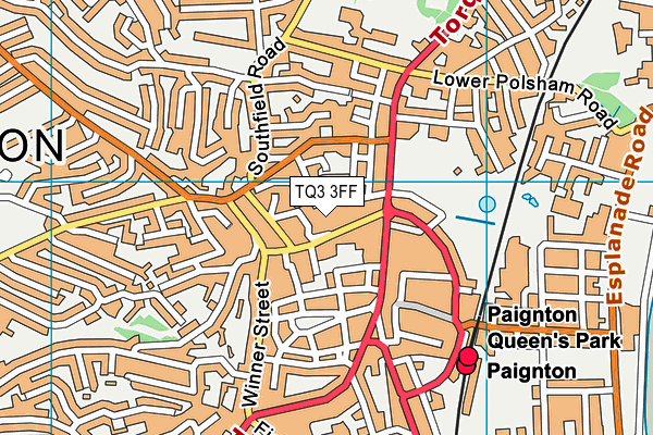 TQ3 3FF map - OS VectorMap District (Ordnance Survey)