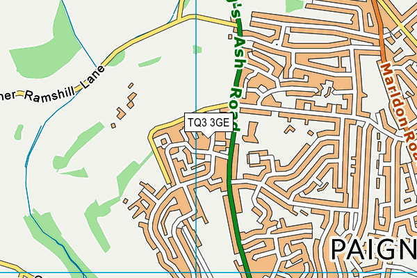TQ3 3GE map - OS VectorMap District (Ordnance Survey)