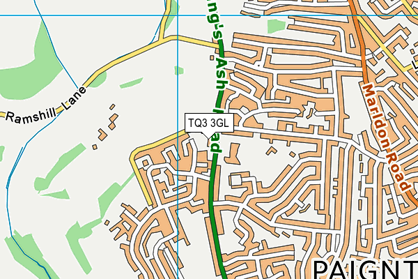 TQ3 3GL map - OS VectorMap District (Ordnance Survey)