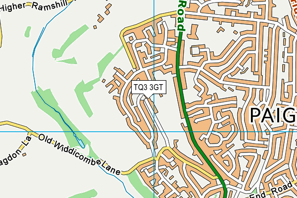 TQ3 3GT map - OS VectorMap District (Ordnance Survey)