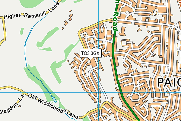 TQ3 3GX map - OS VectorMap District (Ordnance Survey)