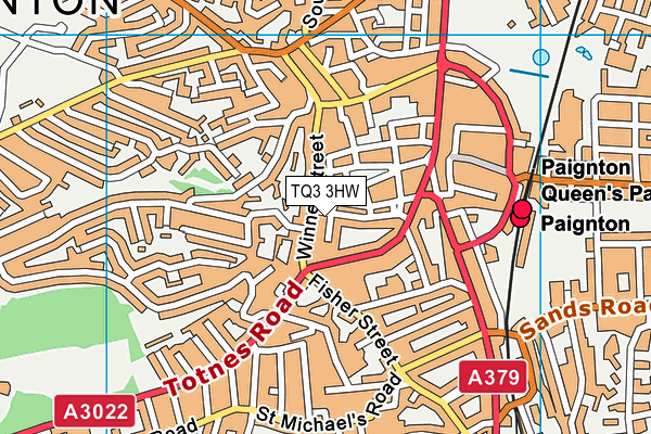 TQ3 3HW map - OS VectorMap District (Ordnance Survey)