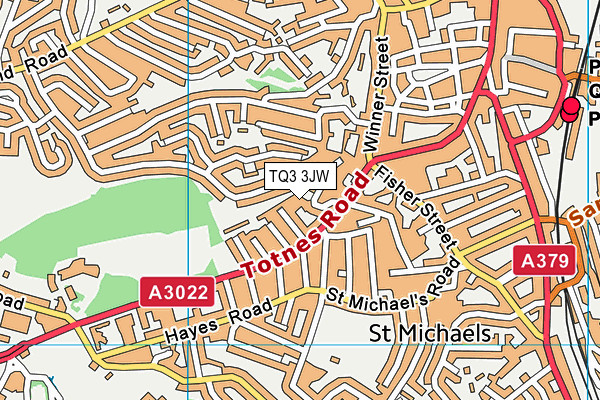 TQ3 3JW map - OS VectorMap District (Ordnance Survey)