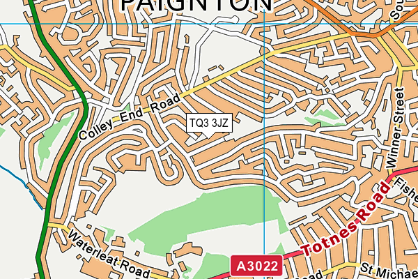 TQ3 3JZ map - OS VectorMap District (Ordnance Survey)