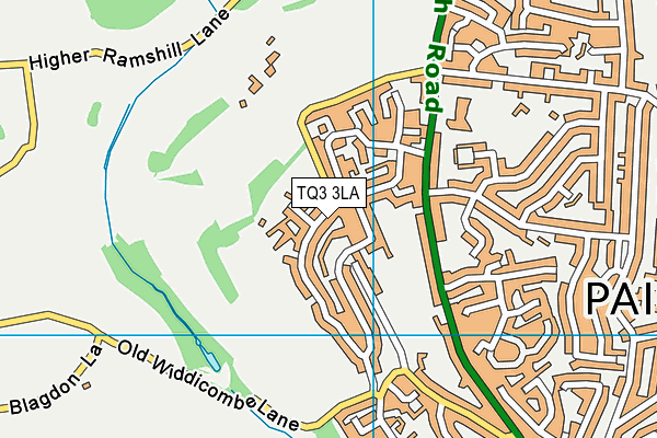 TQ3 3LA map - OS VectorMap District (Ordnance Survey)