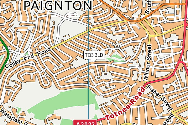 TQ3 3LD map - OS VectorMap District (Ordnance Survey)