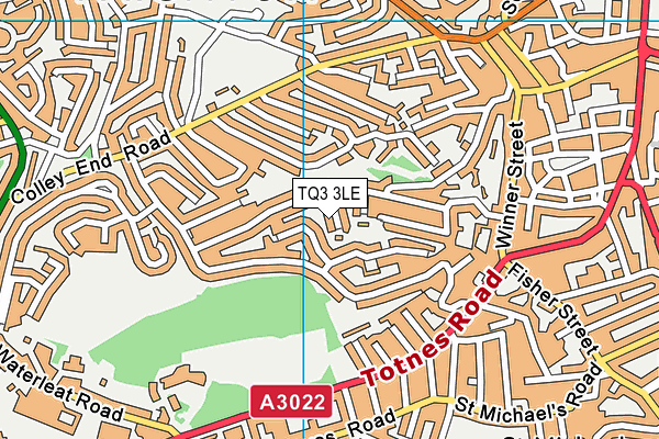 TQ3 3LE map - OS VectorMap District (Ordnance Survey)