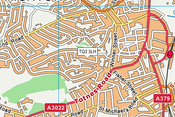 TQ3 3LH map - OS VectorMap District (Ordnance Survey)