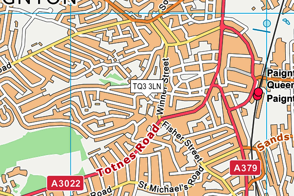 TQ3 3LN map - OS VectorMap District (Ordnance Survey)