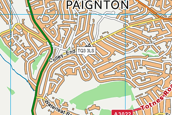 TQ3 3LS map - OS VectorMap District (Ordnance Survey)