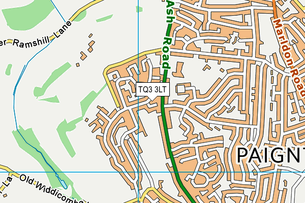 TQ3 3LT map - OS VectorMap District (Ordnance Survey)