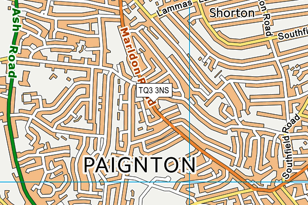 TQ3 3NS map - OS VectorMap District (Ordnance Survey)