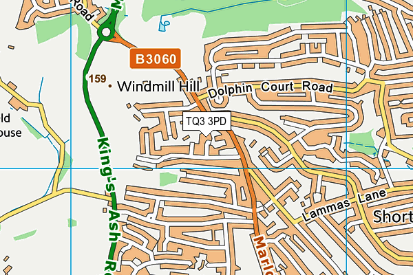 TQ3 3PD map - OS VectorMap District (Ordnance Survey)