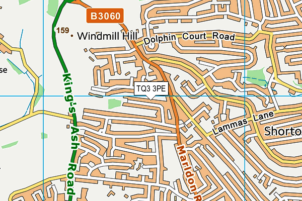 TQ3 3PE map - OS VectorMap District (Ordnance Survey)