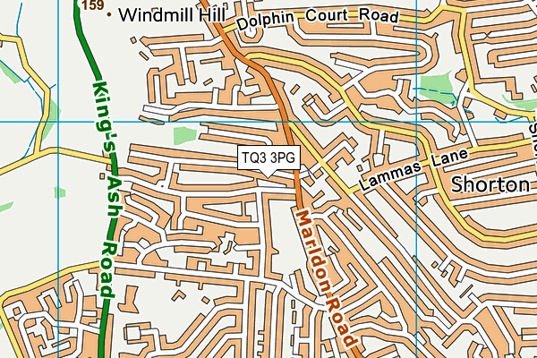 TQ3 3PG map - OS VectorMap District (Ordnance Survey)