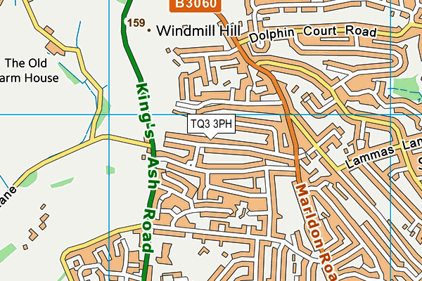 TQ3 3PH map - OS VectorMap District (Ordnance Survey)