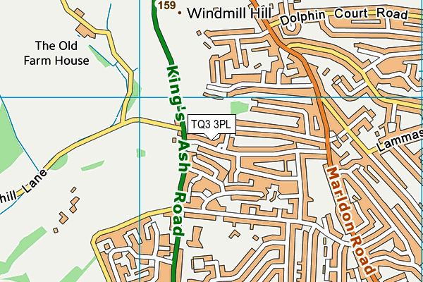 TQ3 3PL map - OS VectorMap District (Ordnance Survey)