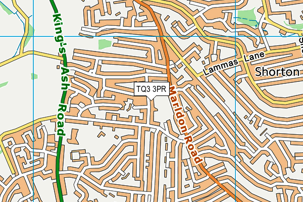 TQ3 3PR map - OS VectorMap District (Ordnance Survey)