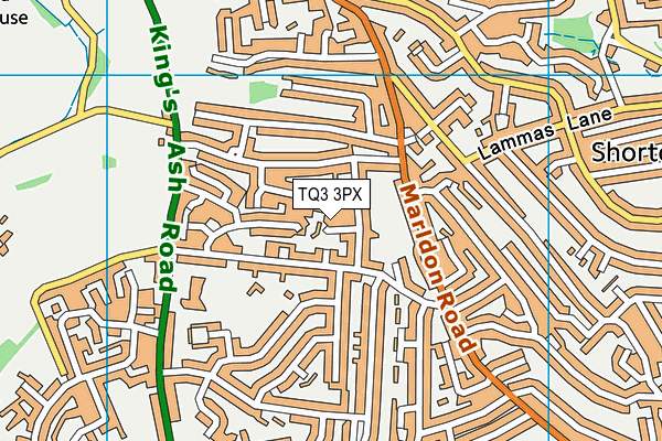 TQ3 3PX map - OS VectorMap District (Ordnance Survey)