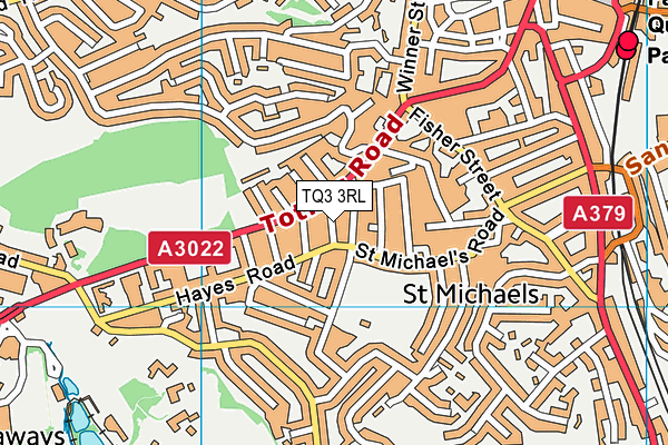 TQ3 3RL map - OS VectorMap District (Ordnance Survey)