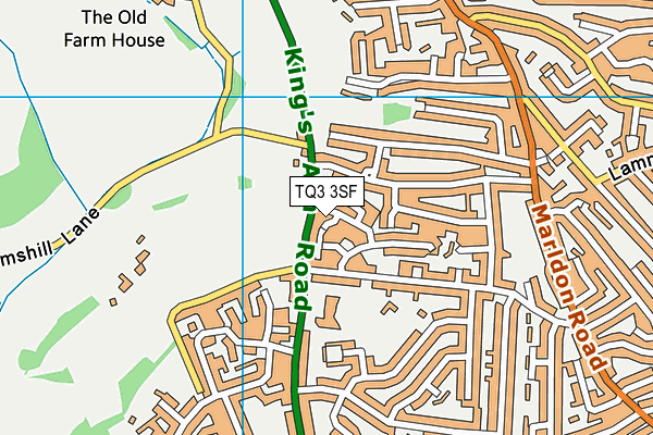 TQ3 3SF map - OS VectorMap District (Ordnance Survey)