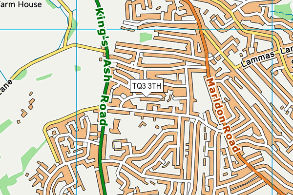 TQ3 3TH map - OS VectorMap District (Ordnance Survey)