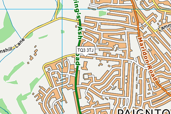 TQ3 3TJ map - OS VectorMap District (Ordnance Survey)