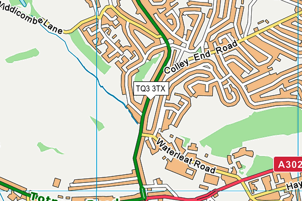 TQ3 3TX map - OS VectorMap District (Ordnance Survey)