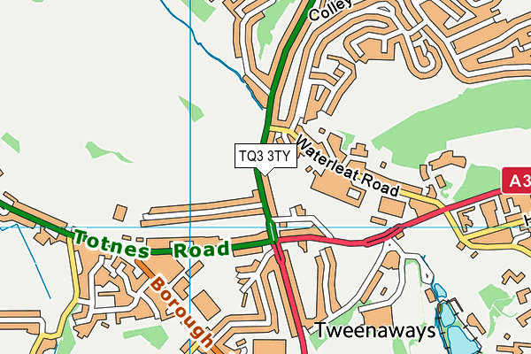 TQ3 3TY map - OS VectorMap District (Ordnance Survey)