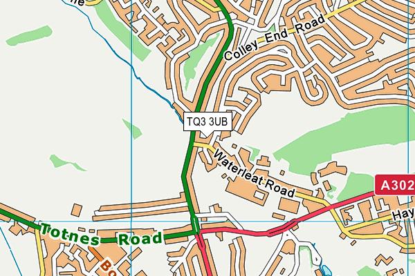 TQ3 3UB map - OS VectorMap District (Ordnance Survey)