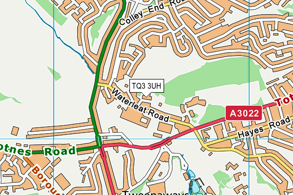 TQ3 3UH map - OS VectorMap District (Ordnance Survey)