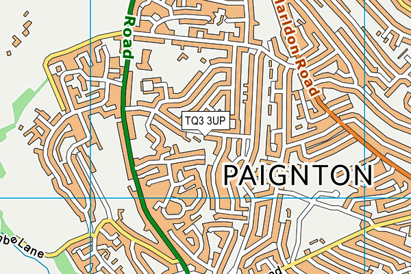 TQ3 3UP map - OS VectorMap District (Ordnance Survey)