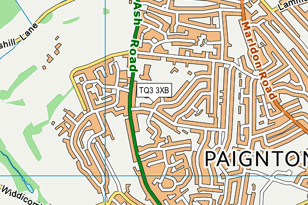 TQ3 3XB map - OS VectorMap District (Ordnance Survey)