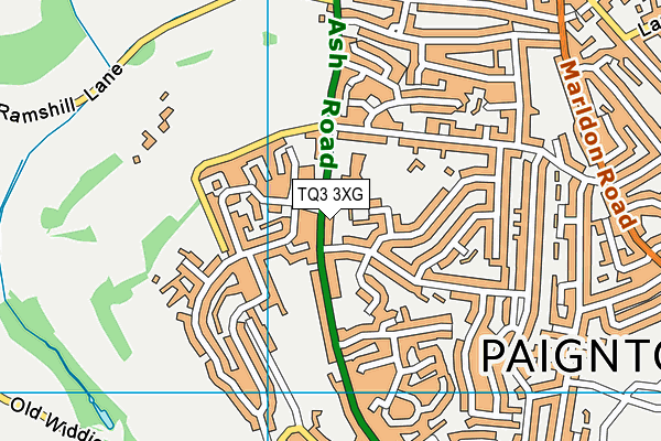 TQ3 3XG map - OS VectorMap District (Ordnance Survey)