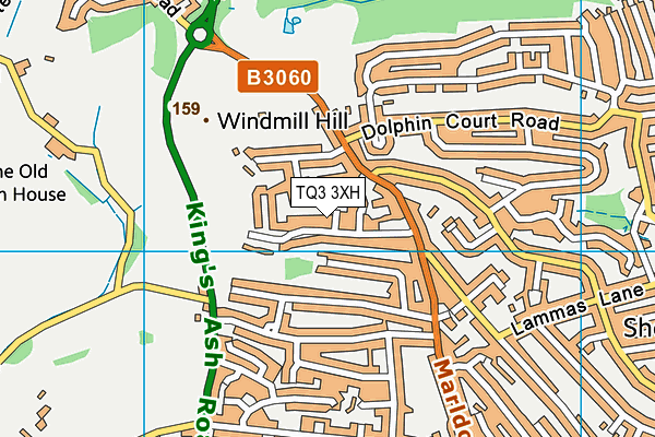 TQ3 3XH map - OS VectorMap District (Ordnance Survey)