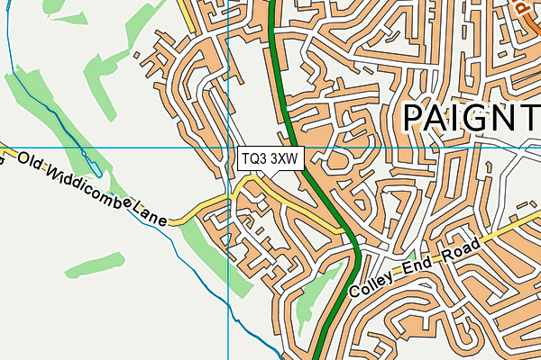 TQ3 3XW map - OS VectorMap District (Ordnance Survey)