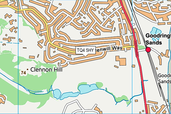 Clennon Valley Playing Fields map (TQ4 5HY) - OS VectorMap District (Ordnance Survey)