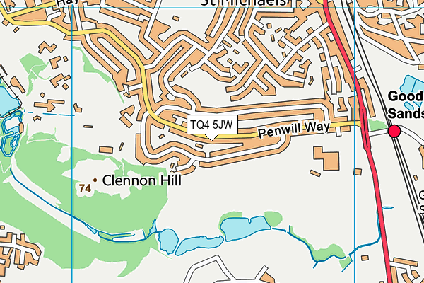 TQ4 5JW map - OS VectorMap District (Ordnance Survey)