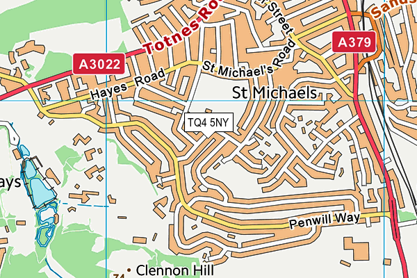 TQ4 5NY map - OS VectorMap District (Ordnance Survey)