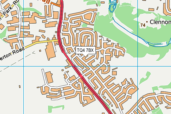 TQ4 7BX map - OS VectorMap District (Ordnance Survey)