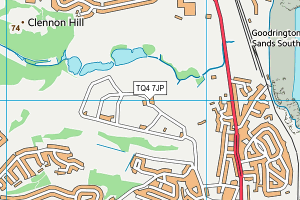 TQ4 7JP map - OS VectorMap District (Ordnance Survey)