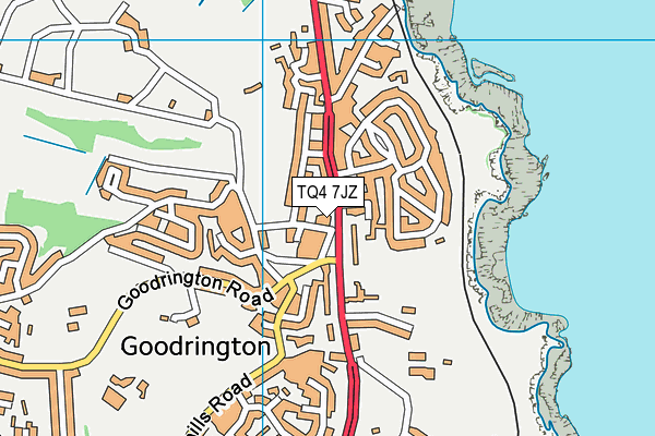 TQ4 7JZ map - OS VectorMap District (Ordnance Survey)