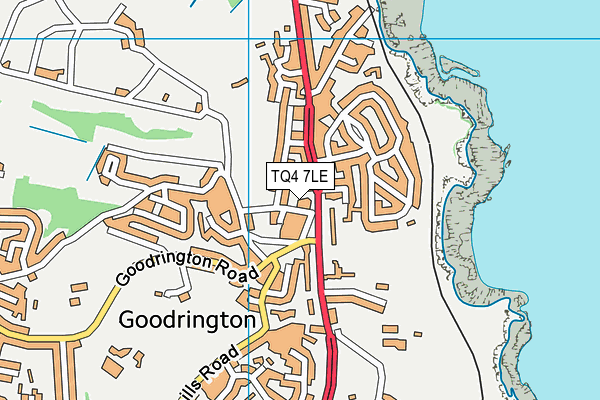 TQ4 7LE map - OS VectorMap District (Ordnance Survey)