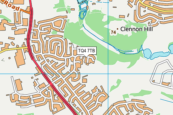 TQ4 7TB map - OS VectorMap District (Ordnance Survey)