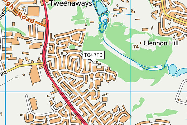 TQ4 7TD map - OS VectorMap District (Ordnance Survey)