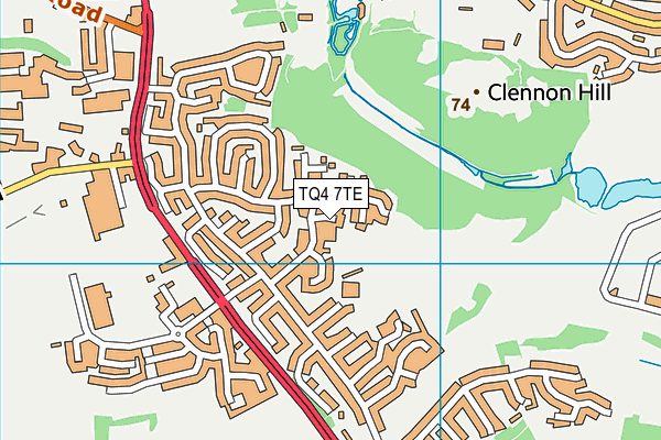 TQ4 7TE map - OS VectorMap District (Ordnance Survey)