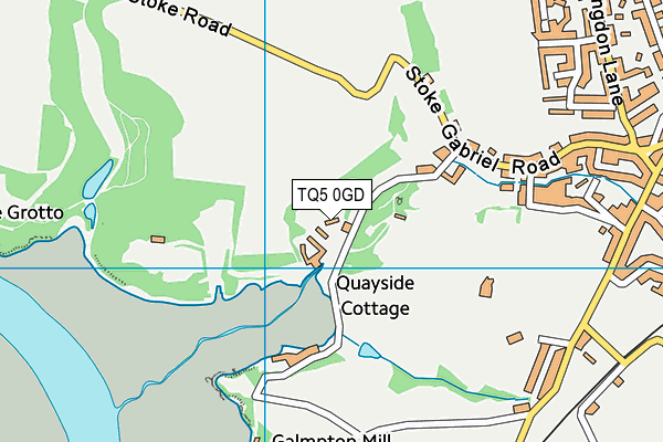 TQ5 0GD map - OS VectorMap District (Ordnance Survey)